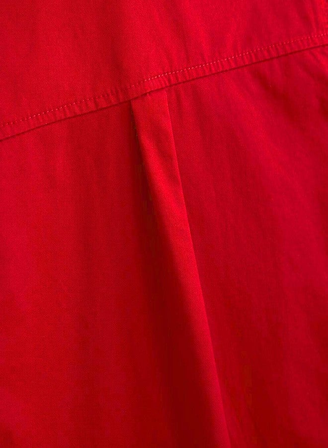 Spring&Gege Boys' Long Sleeve Woven Dress Shirt Formal School Uniform Button Down Shirt with Chest Pocket, Red, 9-10 Years - Image 4